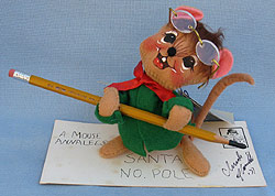 Annalee 7" Letter to Santa Mouse with Glasses - Excellent - 775196sa