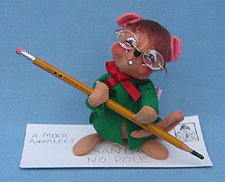 Annalee 7" Letter to Santa Mouse with Glasses - Mint / Near Mint - 775196sq