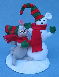 Annalee 4" Just Like Me Sno-Mouse with Snowman - Mint - 778103