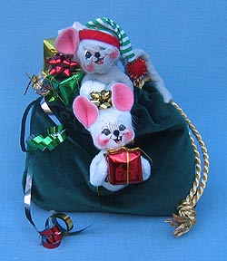 Annalee 4" Mice in Gift Bag - Mint - 779504