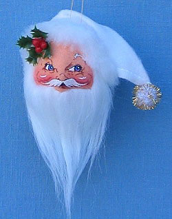 Annalee 3" White Santa Head Ornament - Mint - 780501