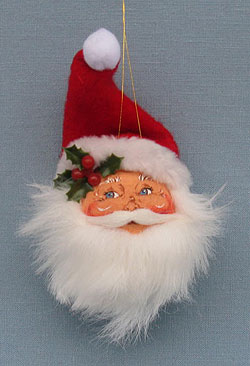 Annalee 3" Santa Head Ornament - Mint - 780504