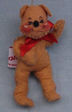 Annalee 3" Bear Ornament with Red Bow- Mint / Near Mint - 781887