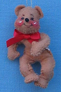 Annalee 3" Bear Ornament with Red Bow - Mint / Near Mint - 781887ox