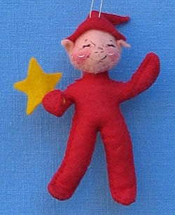 Annalee 3" Red Starbright Elf Ornament Holding Star - Mint - 782295xx