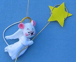 Annalee 6" Angel Mouse Ornament Holding Yellow Star - Mint - 783203sq