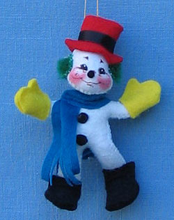 Annalee 3" Snowman Ornament with Red Hat - Mint - 784598