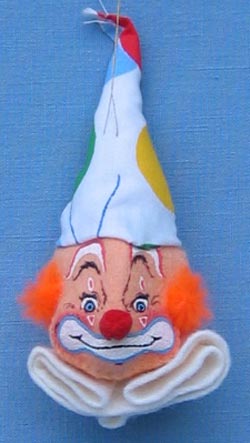 Annalee 5" Clown Head Ornament - Mint/ Near Mint - 786585ox