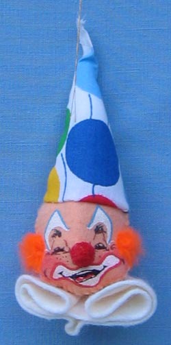 Annalee 5" Clown Head Ornament - Mint/ Near Mint - 786585xo