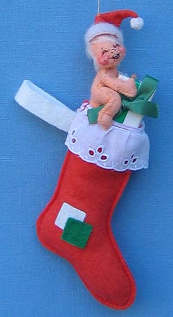 Annalee 3" Baby in Stocking Ornament - Mint/ Near Mint - 787087xo