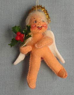 Annalee 3" Angel Hollyberry Ornament - No Stand - Near Mint - 787996a