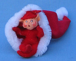 Annalee 3" Red Elf in Red Santa Hat Ornament - Mint - 788303ooh