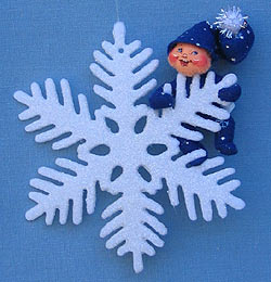 Annalee 3" Blue Snowflake Elf Ornament - Mint - 788602