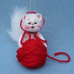 Annalee 3" Knitting Kitten Ornament - Mint - 788706