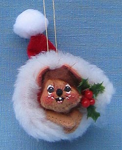 Annalee 3" Mouse in Santa's Hat Ornament - Mint - 790396