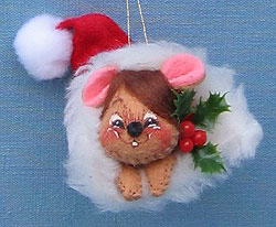 Annalee 3" Mouse in Santa's Hat Ornament - Mint - 790396sq