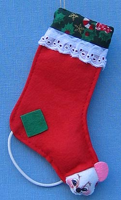 Annalee 6" Squeak-A-Boo Stocking Mouse Ornament - Mint - 792799ox