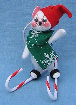 Annalee 3" Sweet Skier Mouse Ornament - Mint - 793299ox