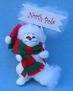 Annalee 5" Snowman with North Pole Sign Ornament - Mint - 794303ox