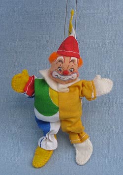 Annalee 3" Clown Ornament - Yellow - Mint - Signed - Museum - 794586ysox