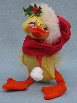 Annalee 5" Yellow Duckling Wearing Santa Hat - Mint - 795083sq 