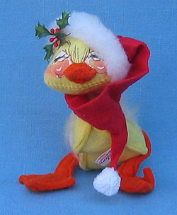 Annalee 5" Yellow Duck Wearing Santa Hat - Mint / Near Mint - 795083x