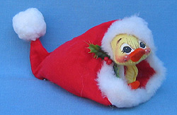 Annalee 5" Yellow Duckling in Santa Hat - Mint - 795583