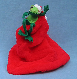 Annalee 10" Santa Frog on Red Bang Hat - Mint - 799994r