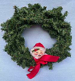 Annalee 11" Santa Wreath - Excellent - 800192a