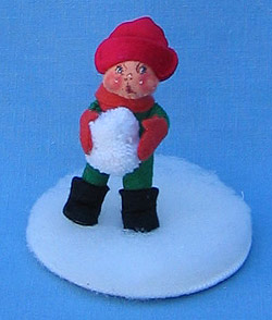 Annalee 3" Boy with Snowball- Mint - 804087ooh