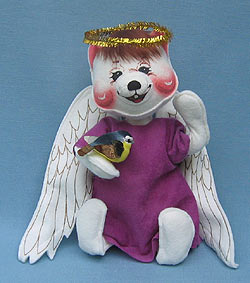 Annalee 10" Un-Bear-Ably Angelic Bear with Bird - Mint - 805398