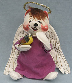 Annalee 10" Un-Bear-Ably Angelic Bear with Bird - Mint - 805398sq