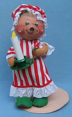 Annalee 10" Mrs Nightshirt Bear with Candle - Mint / Near Mint - 805992