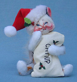 Annalee 4" Catnip Calico Santa Kitty Cat - Mint - 808107