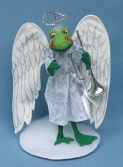 Annalee 10" Felicity Angel Frog with Bugle - Mint - 808198bu