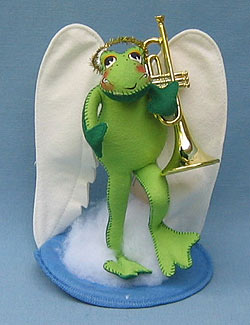 Annalee 10" Felicity Angel Frog with Trumpet - Mint - 808199tr