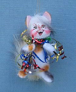 Annalee 3" All Tangled up Kitty Cat Ornament - Mint - 811507