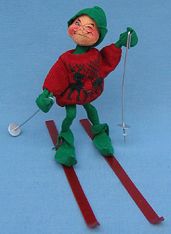 Annalee 10" Ski Elf with Cranberry Sweater - Mint - 818087-2w