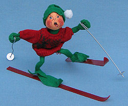 Annalee 10" Ski Elf with Cranberry Sweater - Mint - 818087-2yell