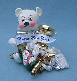 Annalee 8" Toast to the New Year Bear - Mint - Near Mint - 821001