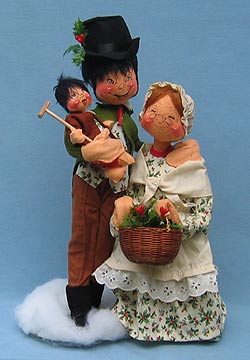 Annalee 18" Bob Cratchet with 7" Tiny Tim & 16" Martha Cratchet - Mint/ Near Mint - 8305-8300-84x