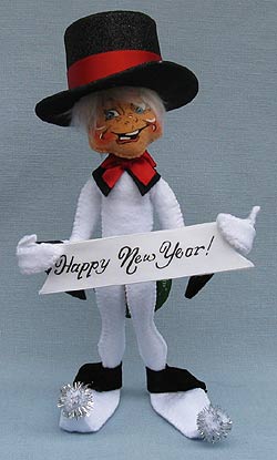 Annalee 9" Sparkle New Year Pixie Elf with Banner 2016 AIA - Mint - 861416