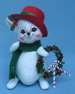 Annalee 6" Yuletide Mouse with Red Hat - Mint - 867006