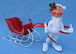 Annalee 5" Fill-er-up Elf Pulling Sleigh - Mint - 870800ooh