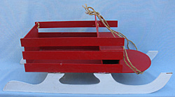 Annalee 22" Red & White Wooden Sleigh - Excellent - 917084a