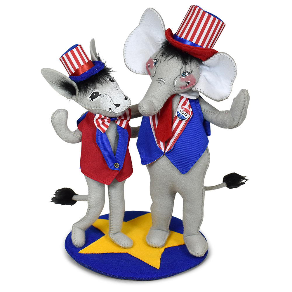 Annalee 9" Donkey & Elephant party Animals AIA 2024 - Mint - 921124