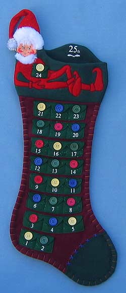 Annalee 32" Buttondown Stocking Countdown Calendar - Mint - 933406