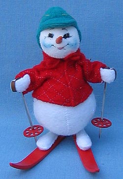 Annalee 5" Snowman on Skis Ornament - Mint - 941603