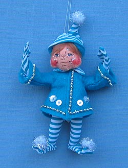 Annalee 5" Blue Candycane Elf Ornament - Mint - 948106