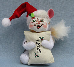 Annalee 6" Catnip Calico Santa Kitty Cat - Mint - 968107